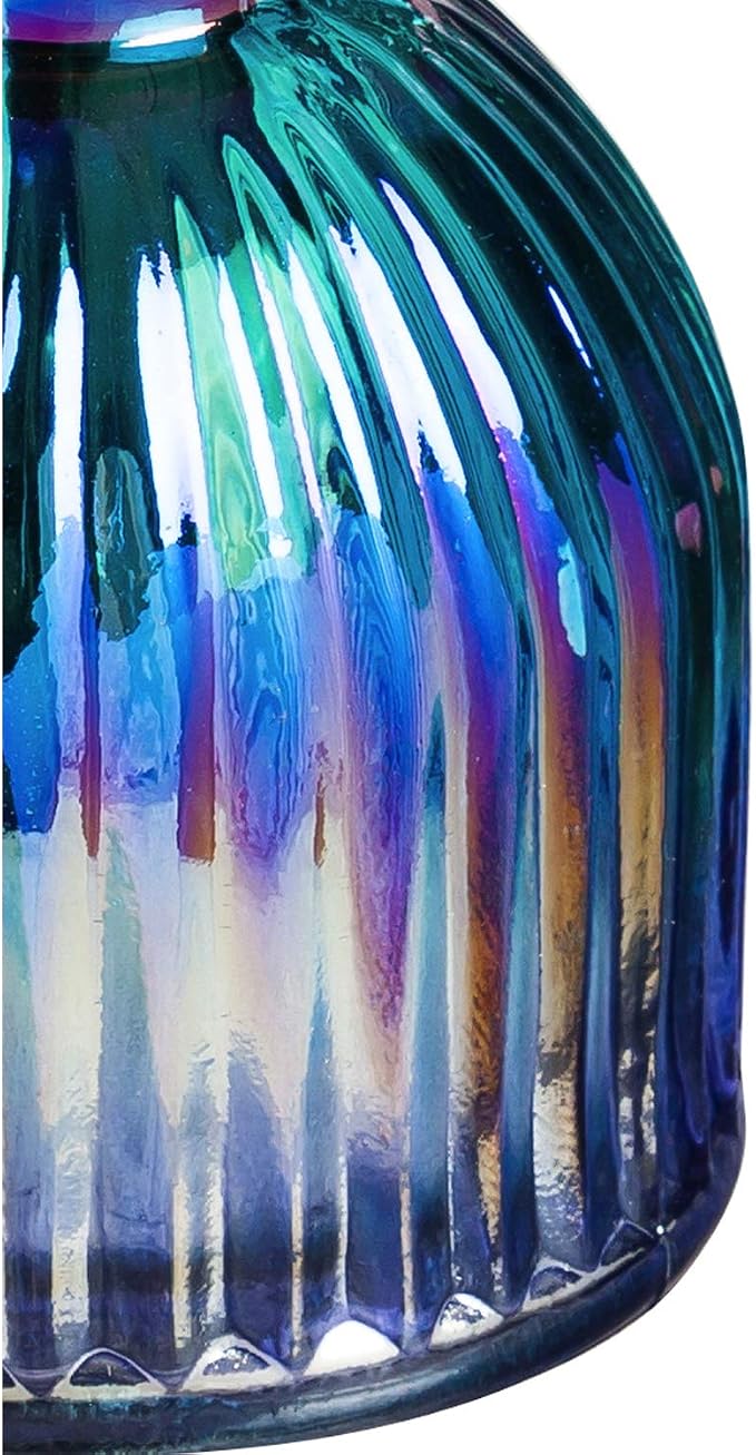 Evergreen Iridescent Ombre Glass Plant Mister, Blue for Indoor Outdoor Gardens