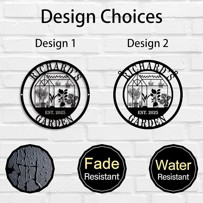 Personalized Metal Garden Greenhouse Sign, Custom Hanging Garden Decor for Outside, Unique Gardenhouse Sign,Perfect Mother's Day, Grandma, Sister Gift