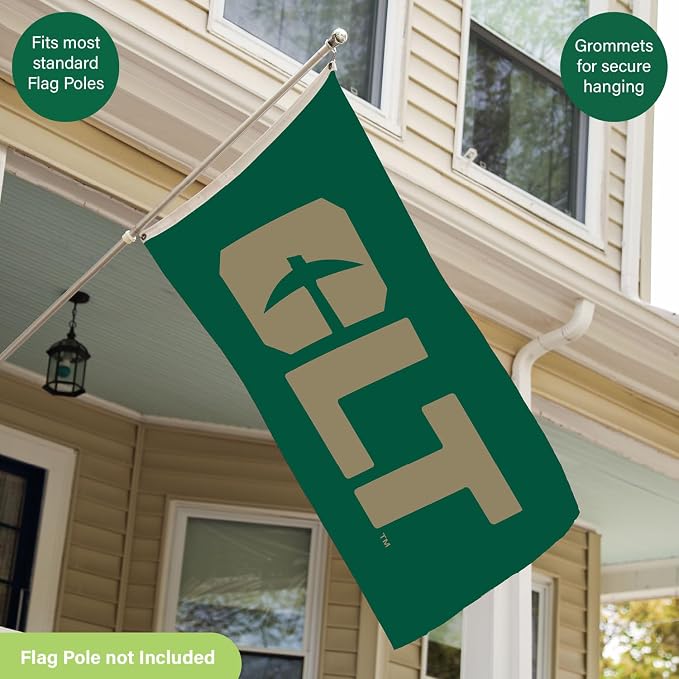 NCAA University of North Carolina/Charlotte Flag with Grommets, 3'x5' Charlotte 49ers Outdoor College Flags & Banners for Garden Patio Indoor Wall Décor