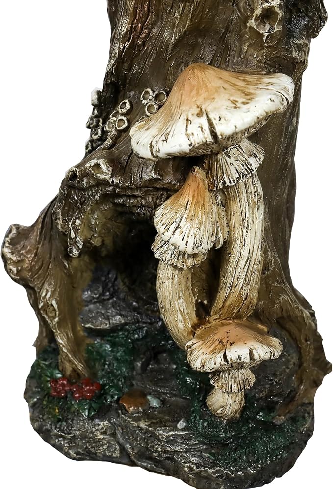 Hamiedun Bird Baths for Outdoor - 24.8" Tall Pedestal Resin fiber, Woodland Tree Trunk Decoration Yard Statue,Pedestal Birdbaths for Outdoors, Garden, Patio, Lawn, Backyard (24.8''H)