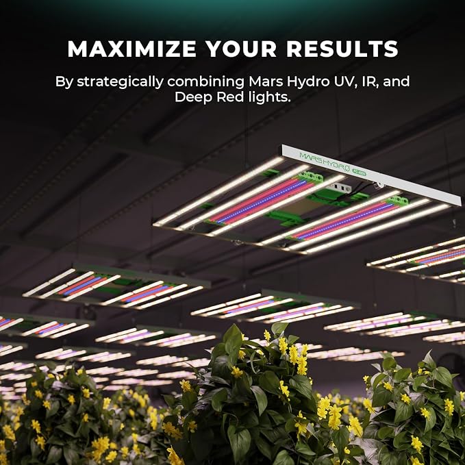 Mars Hydro ADlite UV55&IR30 LED Grow Light for Indoor Plants, 4x4ft Coverage Far Red Light Bars for Commercial Grow/Gardening, Supplemental for TS3000/FC6500/FCE6500/FC8000/FCE8000/FC1000W/FCE1000W