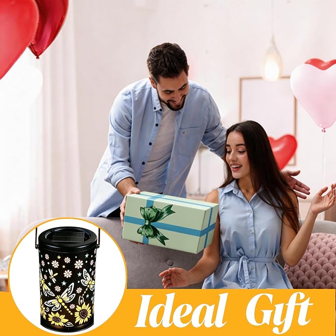 Solar Lanterns Outdoor Waterproof Solar Lights Outdoor Garden, Gifts for Women Mother's Day Mom Grandma, Hanging Solar Lights Dragonfly Garden Decor for Patio, Yard, Lawn, Porch, Backyard