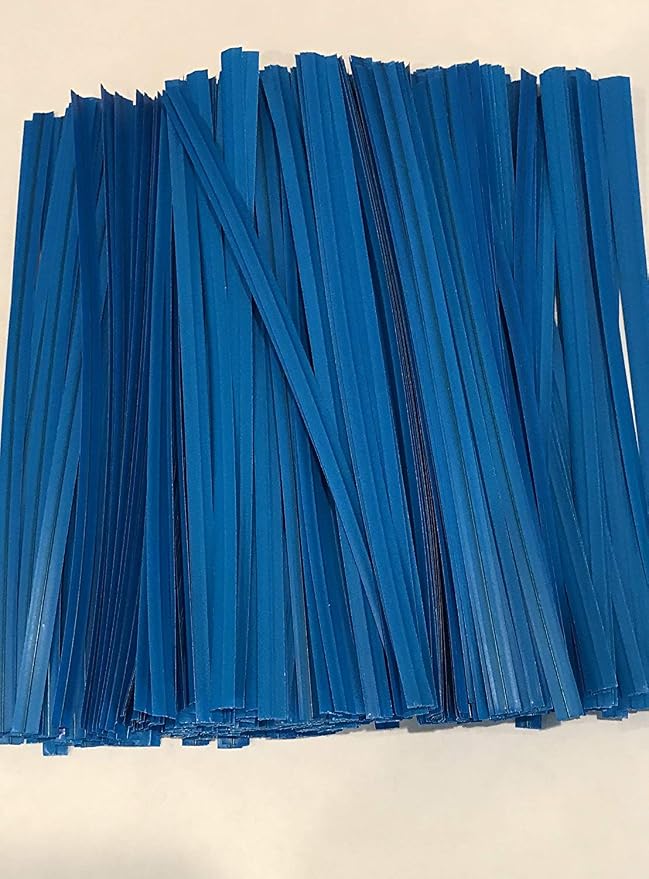 2000 11" Twist Ties Plastic Coated No Rip Paper Ties Cello General Use (Blue)