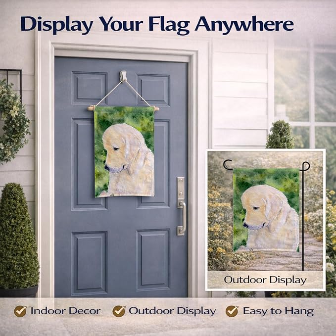 Caroline's Treasures SS8757GF Golden Retriever Garden Flag Mailbox Flag Decorative Yard Flag Banner Outside Patio Artwork Yard Flower Beds, Garden Size, Multicolor