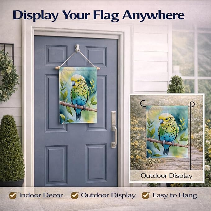 Caroline's Treasures Budgerigar Garden Flag Mailbox Flag Decorative Yard Flag Banner Outside Patio Artwork Yard Flower Beds, Garden Size, Multicolor