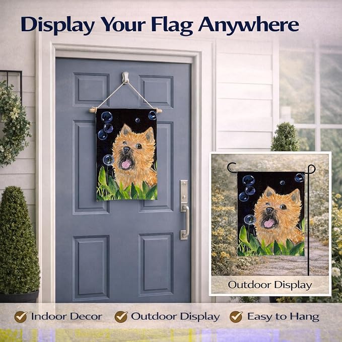 Caroline's Treasures SS8928GF Cairn Terrier Garden Flag Mailbox Flag Decorative Yard Flag Banner Outside Patio Artwork Yard Flower Beds, Garden Size, Multicolor