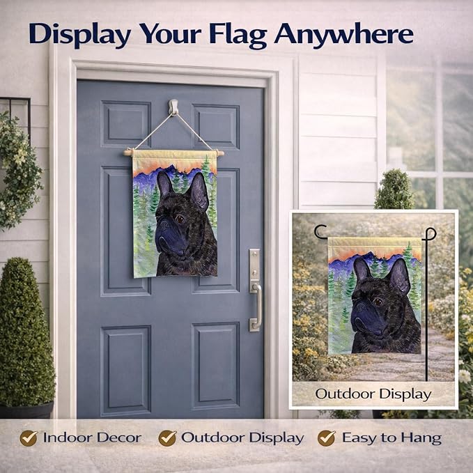 Caroline's Treasures SS8257GF French Bulldog Garden Flag Mailbox Flag Decorative Yard Flag Banner Outside Patio Artwork Yard Flower Beds, Garden Size, Multicolor