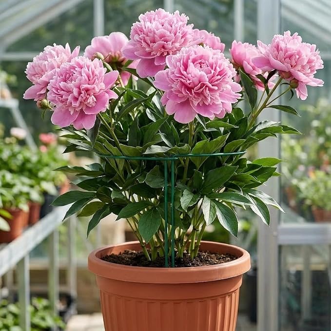 Thealyn 20 Pack Plant Support Stakes, 10" W x 24" H Metal Peony Cages and Supports, Rustproof Half Round Garden Plant Stakes for Indoor Outdoor Plants, Hydrangea, Rose, Tomato, Monstera