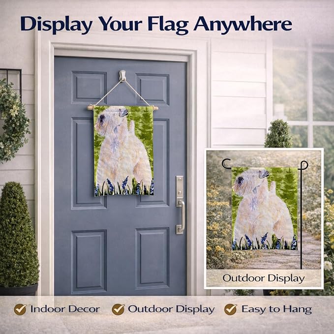Caroline's Treasures SS1022GF Wheaten Terrier Soft Coated Garden Flag Mailbox Flag Decorative Yard Flag Banner Outside Patio Artwork Yard Flower Beds, Garden Size, Multicolor