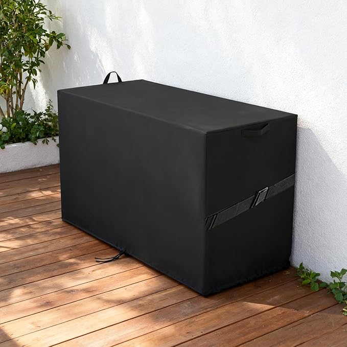 Outdoor Storage Box Cover for Greesum 82 Gallon Resin Deck Box, Waterproof Deck Box Covers Resin Storage Bin Cover - 46"L x 21"W x 23"H