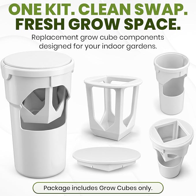 Dubbs Hardware 15-Pack Grow Cubes Compatible with Gardyn Hydroponic System - Reusable White PETG Pods for Indoor Gardening - Seed Starter Net Pots Custom Fit