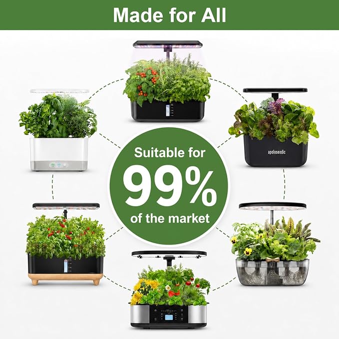 Gourmet Herb Seed Pod Kit for AeroGarden, idoo, Ahopegarden, MUFGA with Basil, Parsley, Thyme, Mint, Cilantro, Dill, Oregano - Hydroponics Supplies for Most Brand (12-pod)