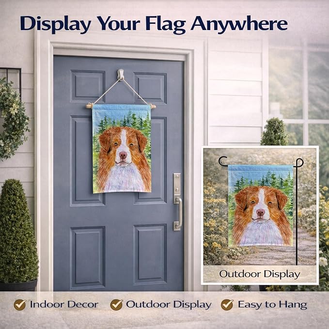 Caroline's Treasures SS8317GF Australian Shepherd Garden Flag Mailbox Flag Decorative Yard Flag Banner Outside Patio Artwork Yard Flower Beds, Garden Size, Multicolor