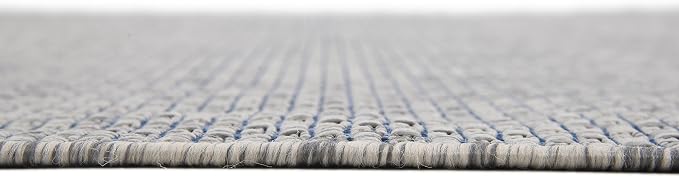 Unique Loom Collection Casual Transitional Solid Heathered Indoor/Outdoor Flatweave Area Rug (7' 1" x 10' Rectangle, Light Gray/Ivory)