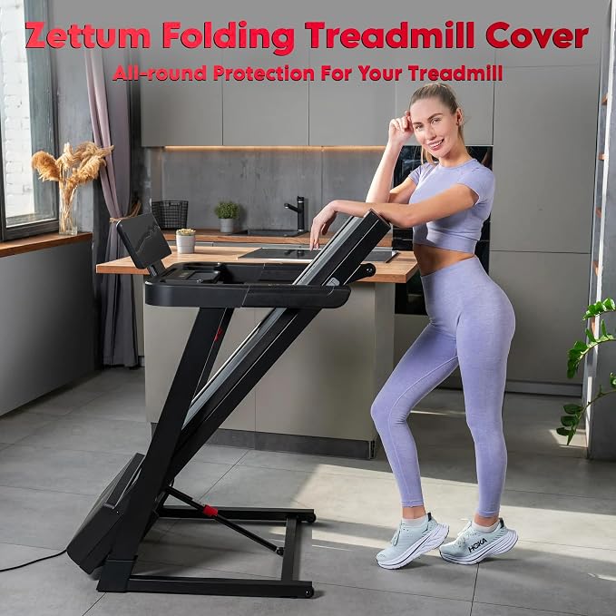 Zettum Treadmill Cover - 600D Treadmill Dust Cover Waterproof, Gym Equipment Running Machine Covers with Windproof Drawstring, Exercise Workout Equipment Protective for Home Indoor Outdoor