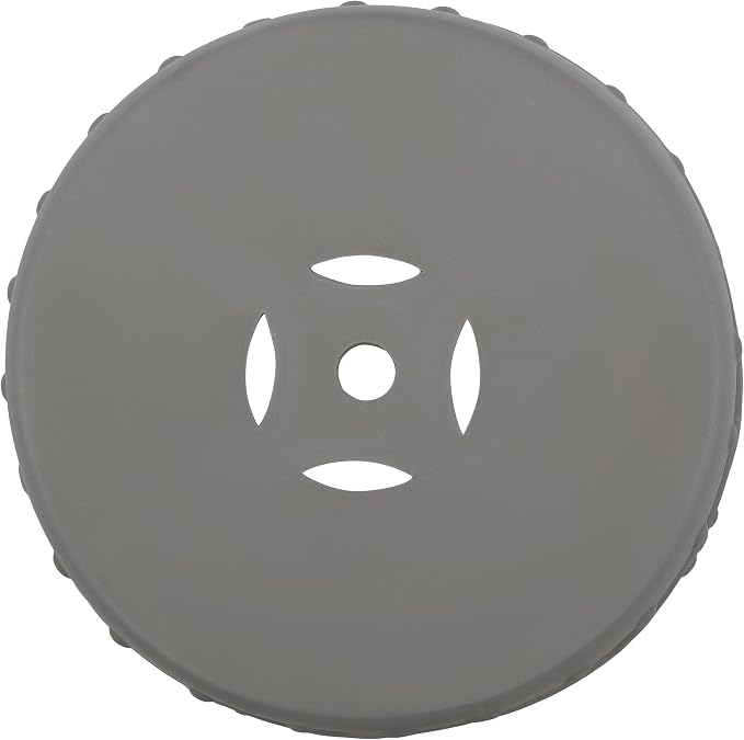 JONATHAN Y Lucky Coins 16" Ceramic Garden Stool, Contemporary Matte Gray Cutout Interlocking Rings Drum Indoor/Outdoor Side Table and Plant Stand for Patio, Garden, Living Room TBL1022F