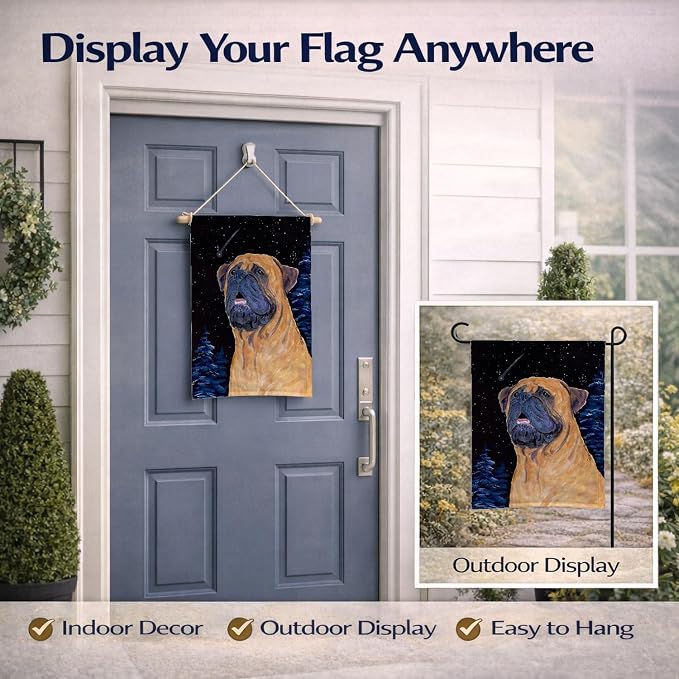 Caroline's Treasures SS8672GF Bullmastiff Garden Flag Mailbox Flag Decorative Yard Flag Banner Outside Patio Artwork Yard Flower Beds, Garden Size, Multicolor