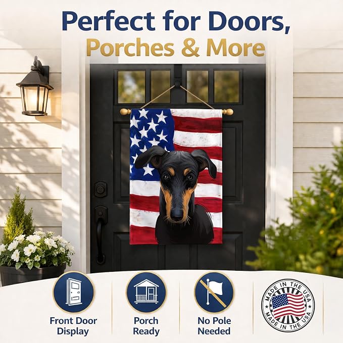 Caroline's Treasures CK6585CHF Kanni American Flag House Flag Large Porch Sleeve Pole Decorative Outside Yard Banner Artwork Wall Hanging, Polyester, House Size, Multicolor