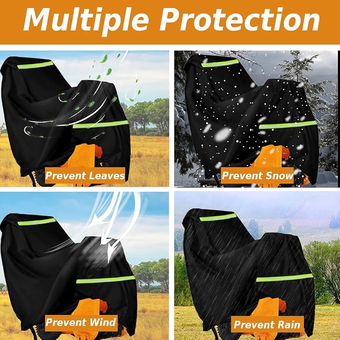 Snow Blower Cover Waterproof 24"-32" Heavy Duty 600D Universal Snow Thrower Cover,Outdoor Snowblower Cover fit Most Two Stage Snowblowers Fit for EGO,Ariens,PowerSmart,Craftsman,Cub Cadet