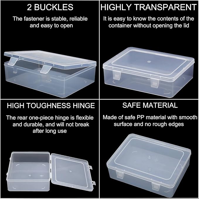 Bead Organizer Box, 30pcs Small Clear Plastic Storage Containers, Craft Storage Box Features Hinged Lid and Labels, Mini Boxes for Bracelets, Jewelry, Diamonds, Clay Beads, Screws, Seeds, Small Parts