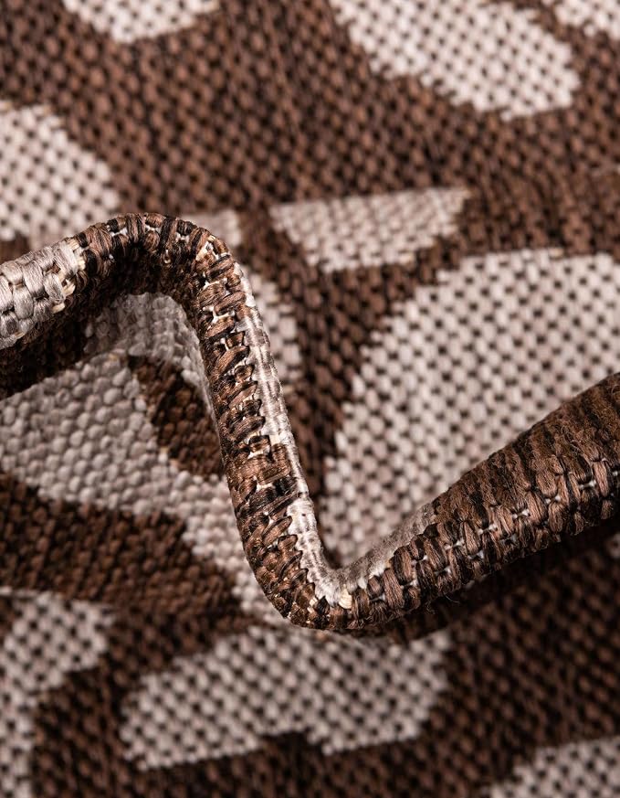 Unique Loom Outdoor Safari Collection Area Rug - Leopard (3' x 5' 3" Rectangle, Brown/ Light Brown)