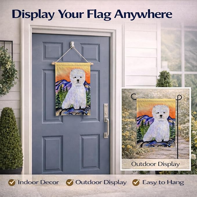 Caroline's Treasures SS8159GF Westie Garden Flag Mailbox Flag Decorative Yard Flag Banner Outside Patio Artwork Yard Flower Beds, Garden Size, Multicolor