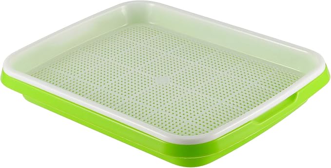 8 Pack Seed Sprouter Tray, BPA Free, Big Capacity Seed Germination Tray, Healthy Wheatgrass Seeds Grower with Lid for Growing, Bean Sprouts, Cat Grass, Wheat Grass, Mung Beans