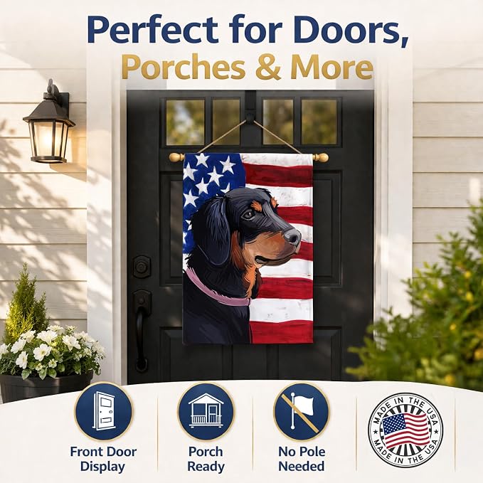 Caroline's Treasures CK6713CHF Slovensky Kopov American Flag House Flag Large Porch Sleeve Pole Decorative Outside Yard Banner Artwork Wall Hanging, Polyester, House Size, Multicolor