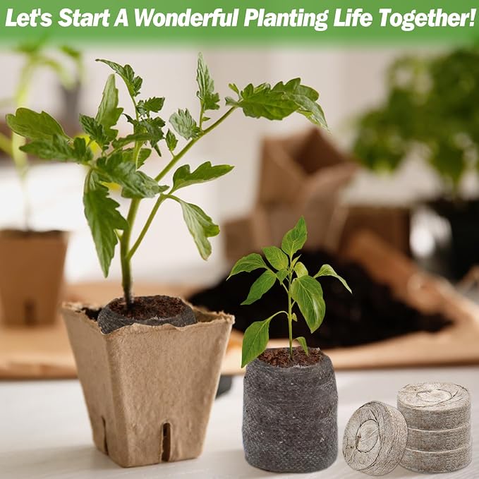 ZeeDix 100 Pcs (36mm) Peat Pellets for Seedlings, Compressed Seed Starting Plugs Pallet Potting Soil Block, Seed Starter Pellets Soil Pods for Planting Flowers, Herbs and Vegetables