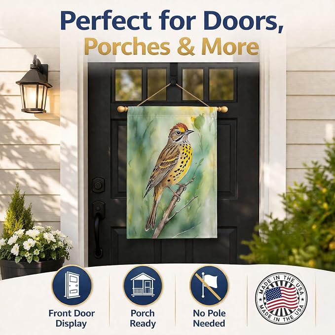 Caroline's Treasures Alabama Yellowhammer House Flag Large Porch Sleeve Pole Decorative Outside Yard Banner Artwork Wall Hanging, Polyester, House Size, Multicolor