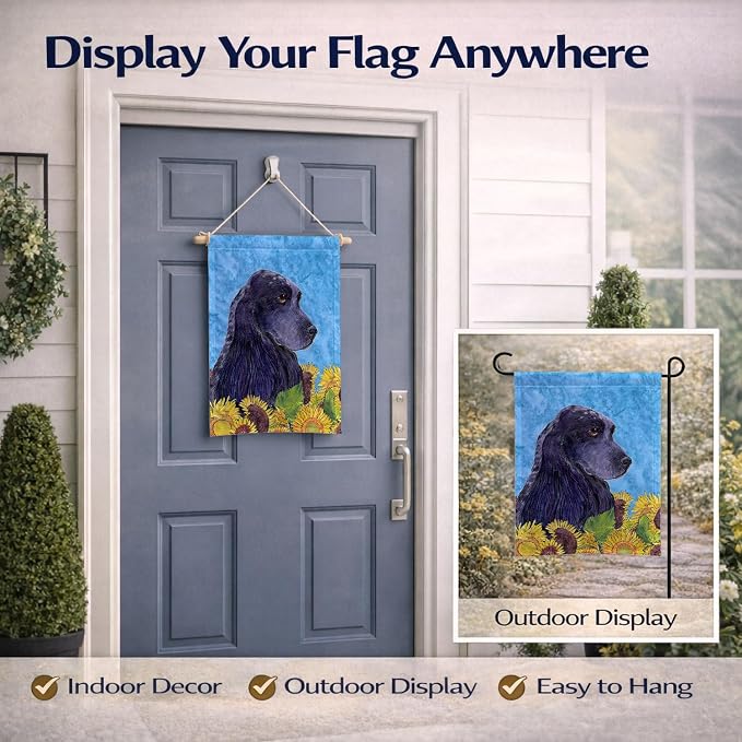 Caroline's Treasures SS4240GF Cocker Spaniel in Summer Flowers Garden Flag Mailbox Flag Decorative Yard Flag Banner Outside Patio Artwork Yard Flower Beds, Garden Size, Multicolor