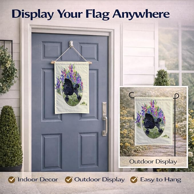 Caroline's Treasures SS8077GF Poodle Garden Flag Mailbox Flag Decorative Yard Flag Banner Outside Patio Artwork Yard Flower Beds, Garden Size, Multicolor
