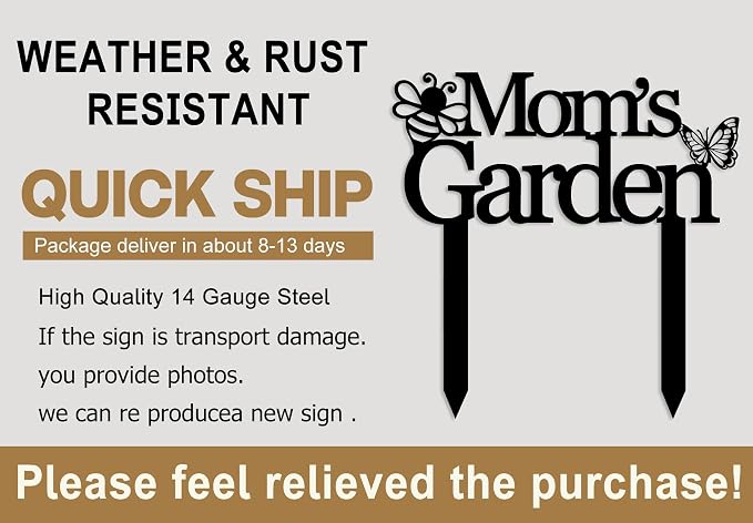 Custom Garden Sign, Personalized Bee Butterfly Art Garden, Metal Stake Gardener Name Sign, Gardens Plaque, Yard Art Decor, Mother's Day Present
