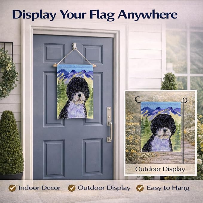 Caroline's Treasures SS8303GF Portuguese Water Dog Garden Flag Mailbox Flag Decorative Yard Flag Banner Outside Patio Artwork Yard Flower Beds, Garden Size, Multicolor