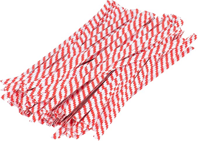Restaurantware Twist Ties 5000 Pack of 4-Inch Reusable Paper Bag Ties Laminated Gripping Strong Red Flush-Cut Bread, Candy, Coffee, Cookie, Bakery Bag, Party, Gifts, Cake Pops, Packaging