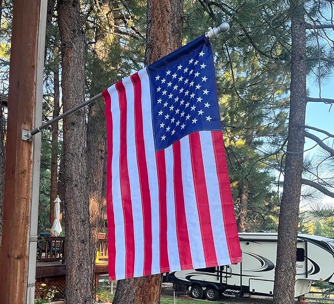 American Flag Pole Sleeve 4x6 Ft Banner Style,UV Protected,Heavy Duty Durable Nylon USA US Outdoor Outside Flags Embroidered Stars,Sewn Stripes(Pole NOT Included)