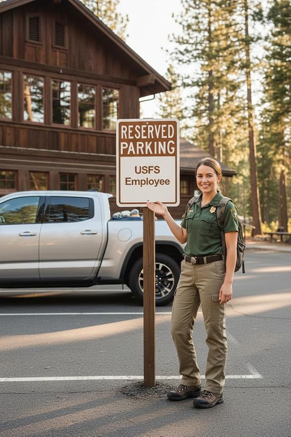 Custom Reserved Parking Sign – Personalized Vertical Aluminum Parking Sign for Business & Office – Outdoor UV Printed Metal, Rust-Free, Post Mount Holes, 10 x 14 Inch
