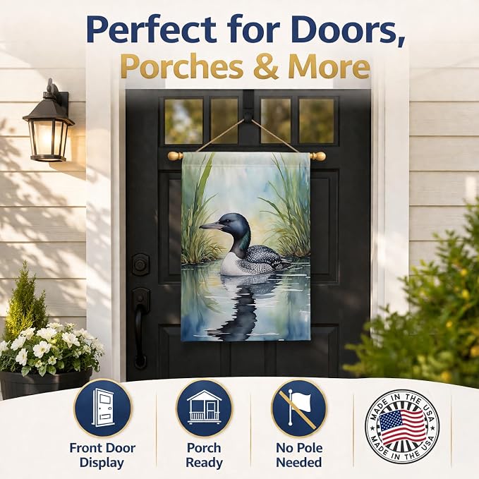 Caroline's Treasures Minnesota Common Loon House Flag Large Porch Sleeve Pole Decorative Outside Yard Banner Artwork Wall Hanging, Polyester, House Size, Multicolor
