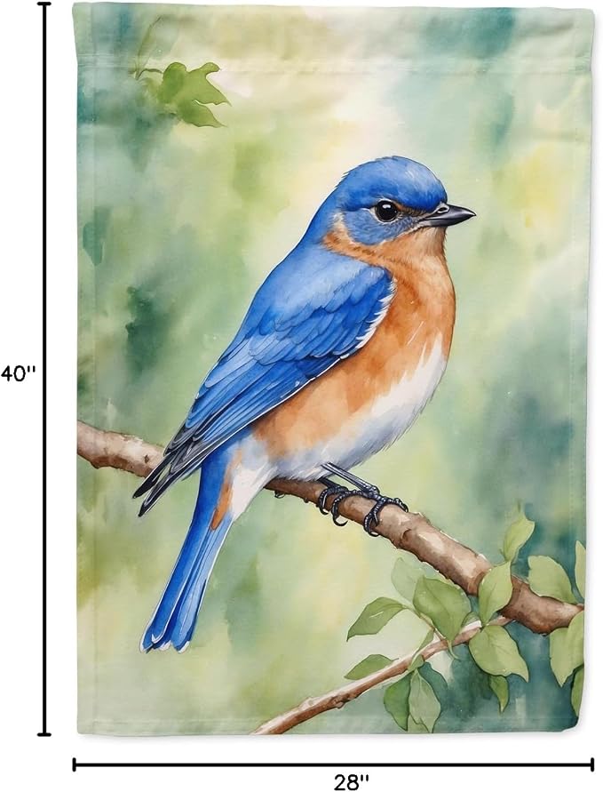 Caroline's Treasures New York Eastern Bluebird House Flag Large Porch Sleeve Pole Decorative Outside Yard Banner Artwork Wall Hanging, Polyester, House Size, Multicolor