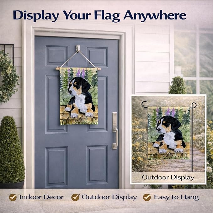 Caroline's Treasures SS8132GF Entlebucher Mountain Dog Garden Flag Mailbox Flag Decorative Yard Flag Banner Outside Patio Artwork Yard Flower Beds, Garden Size, Multicolor