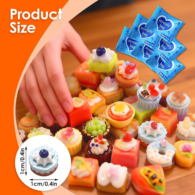 Mini Glow In The Dark Animal Resin Models, Resin Animals Mystery Bags, Individually Wrapped Blind Bags Tiny Animal Figurines, Collectible Mini Animals For Fairy Garden, DIY Crafts (50, Cake)