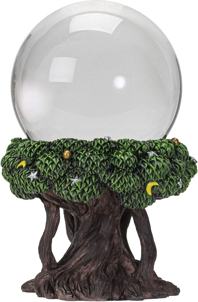 Pacific Trading Tree of Life Gazing Ball Outdoor Garden Decorations, Hand Painted Durable Mirror Globe Home Decor, 8.5 Inches