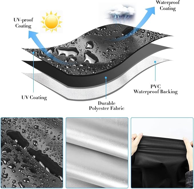Outdoor Cart Cover for ELAFROS 550 lbs 2 Tier Plastic Utility Cart, Waterproof Service Cart Covers Rolling Tool Cart Covering - 36"Lx18"Wx29"H, Black