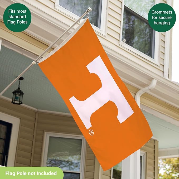 NCAA University of Tennessee Flag with Grommets, 3'x5' Tennessee Volunteers Outdoor College Flags & Banners for Garden Patio Indoor Wall Décor
