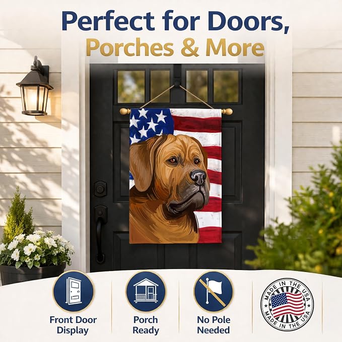Caroline's Treasures CK6741CHF Tosa American Flag House Flag Large Porch Sleeve Pole Decorative Outside Yard Banner Artwork Wall Hanging, Polyester, House Size, Multicolor