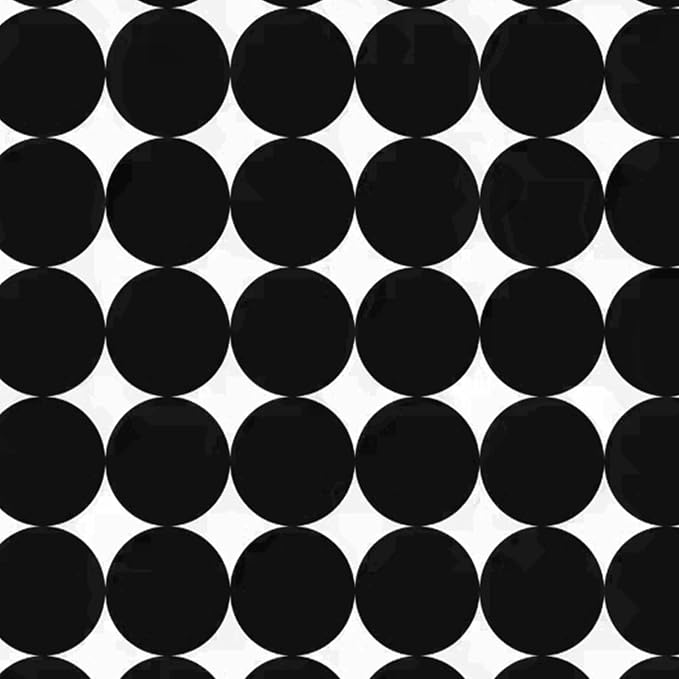 Black and White Polka Dot 100% Blackout Curtains for Bedroom Living Room – Modern Minimalist Dotted Pattern, Thermal Insulated, Noise Reducing, Grommet Drapes, Set of 2 Panels, Each W52xL63