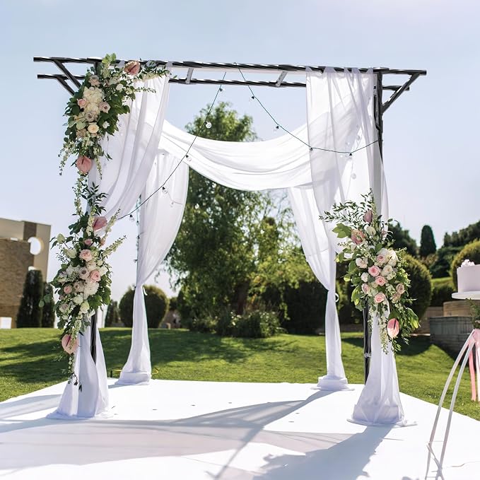 Supersize Flattop Garden Arch for Wedding - 106" L x 106" H Garden Arch Trellis for Climbing Plants Outdoor(Leg spacing 71")
