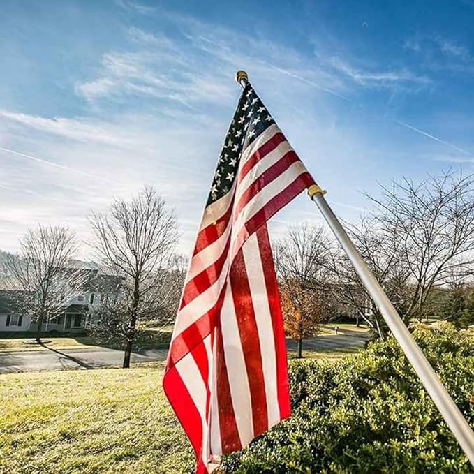 3x5 Ft American Flag Pole Sleeve Banner Style-Embroidered Stars,Sewn Stripes,UV Protected,Heavy Duty Durable Nylon USA US Outdoor Indoor Flags (Pole NOT Included)