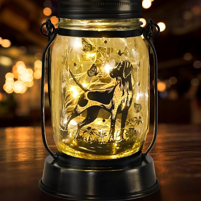 kyoryuger German Shorthaired Pointer Gifts for Women/Men, Pet Solar Lanterns German Shorthaired Pointer Lover Lantern Pet Loss Dog Memorial Lights Solar Garden Decor Yard,Patio,Torches Light Home