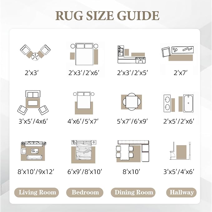 Area Rug for Living Room 9x12: Large Washable Boho Moroccan Rugs Geometric Neutral Rug, Non-Slip Foldable Morden Farmhouse Indoor Floor Carpet for Bedroom Dining Table Home(Cream Beige, 9'X12')